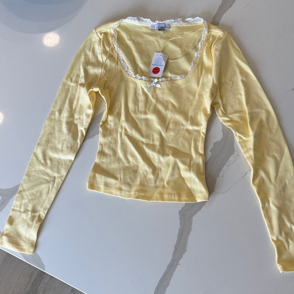 Charming Yellow Long Sleeve Kids Top